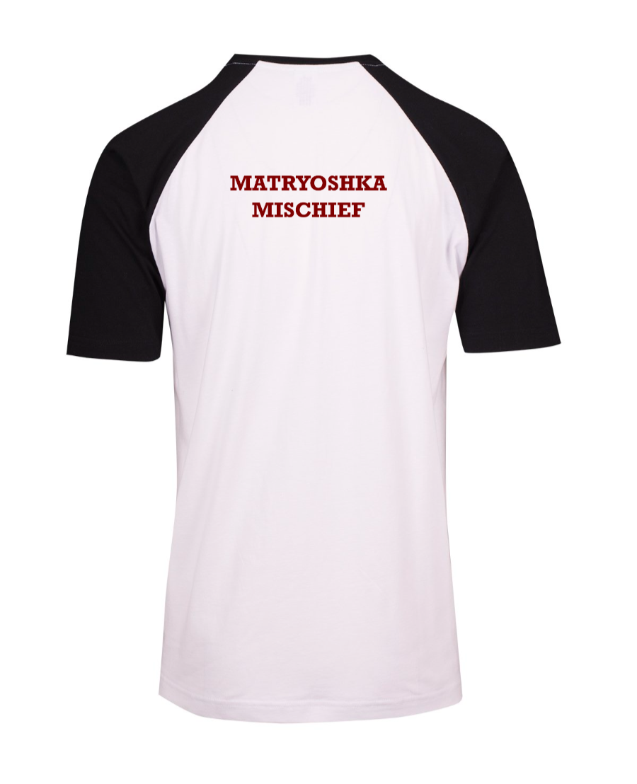 Bold red text reading “MATRYOSHKA MISCHIEF”